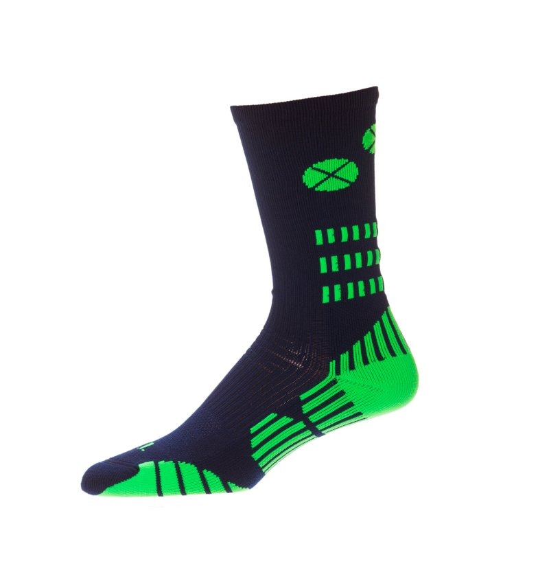 CSI Vertical Performance Crew Socks Made In The USA Navy/Lime 